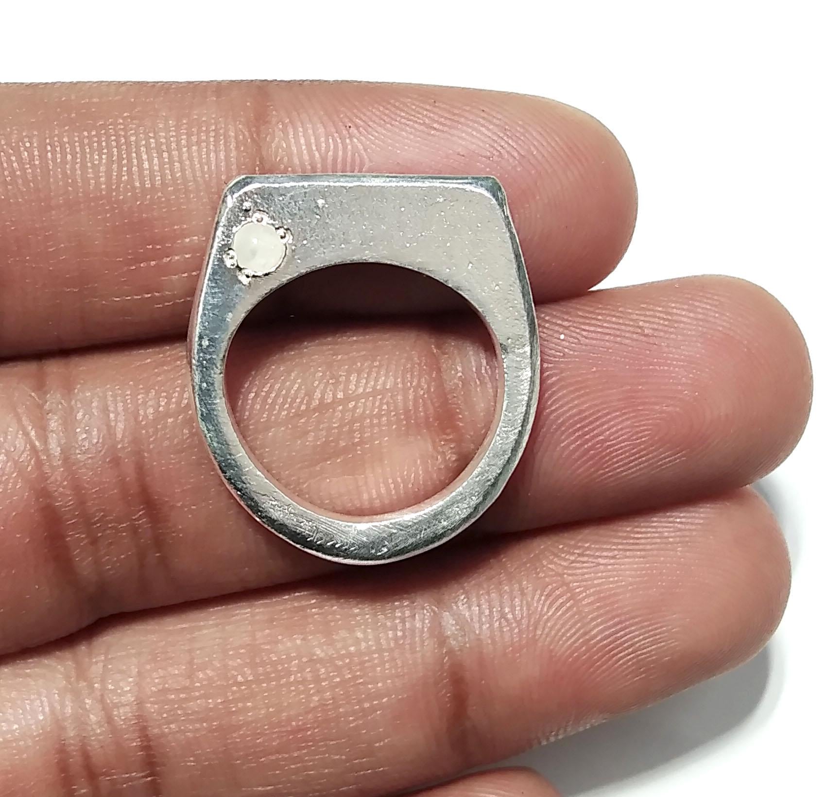 Solid 925 Starling Silver Ring, Natural Rainbow Moonstone Silver Ring, Nice Design Good Making Gift Ring, Handmade Ring, For Men & Women.